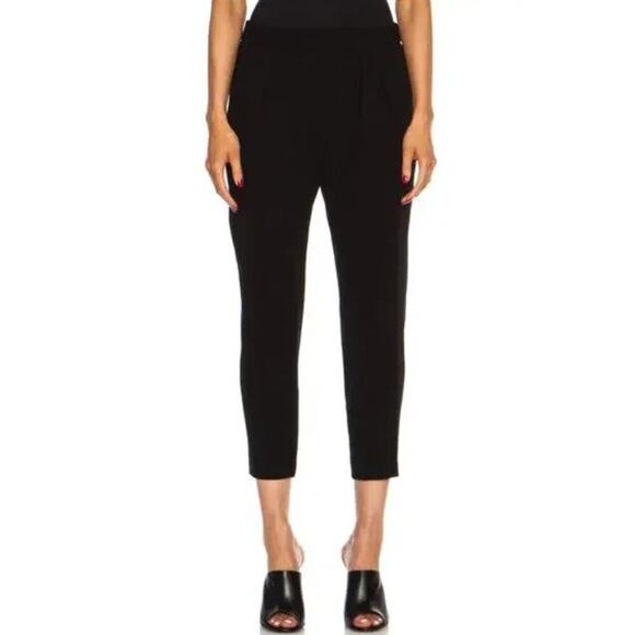 Nili Lotan M Pants Crepe Black Pull On Nahla Pockets Elastic Waist Pleated - Picture 1 of 9